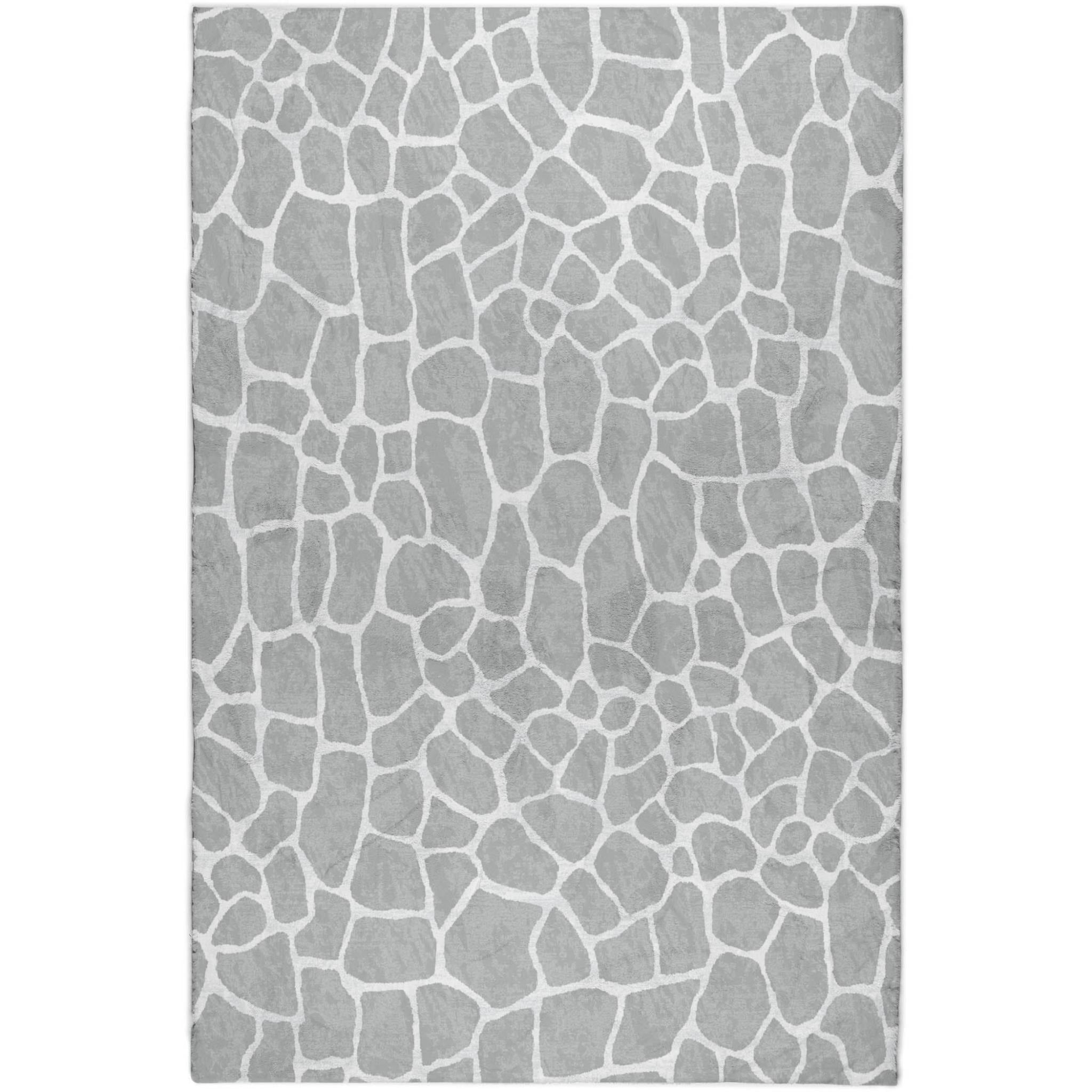 10' X 14' Gray And White Animal Print Shag Washable Area Rug With UV Protection - Home & Garden