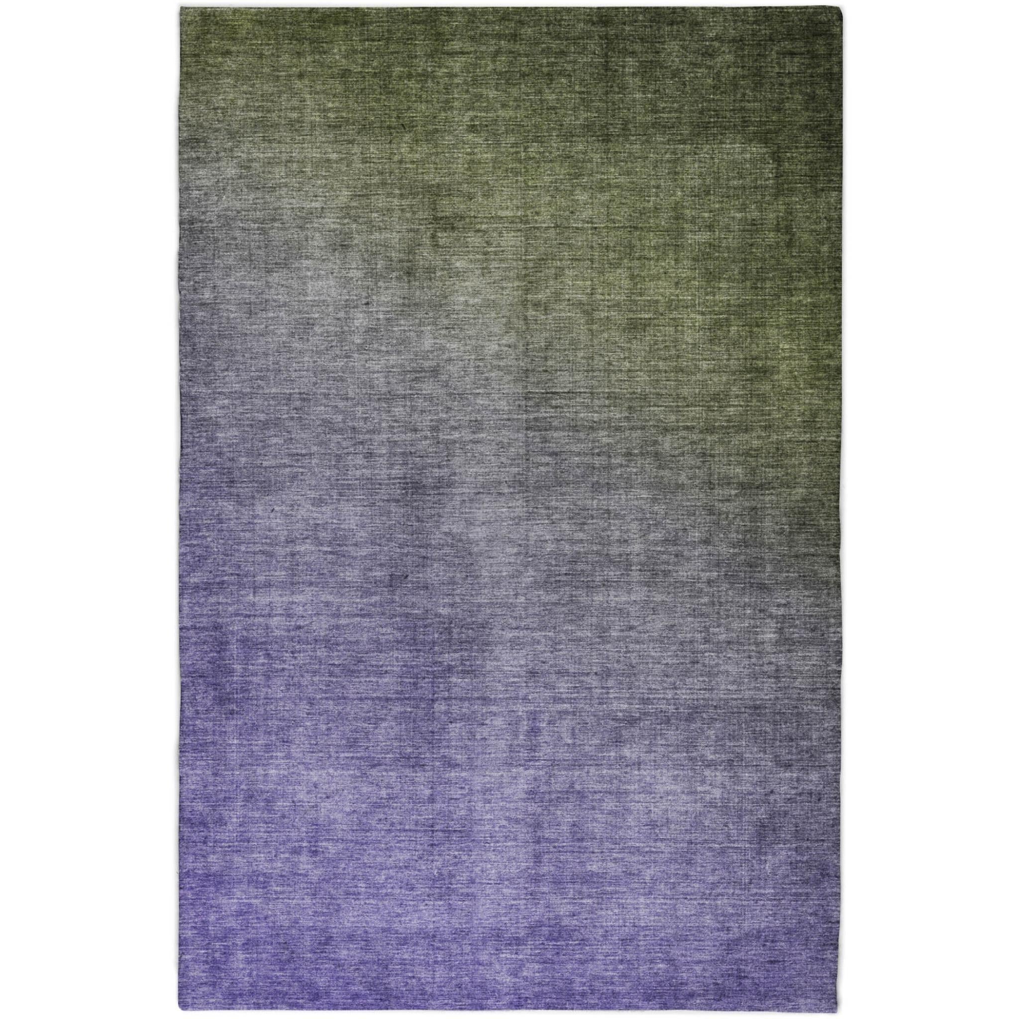 3' X 5' Olive Green And Gray Ombre Shag Washable Area Rug With UV Protection - Home & Garden