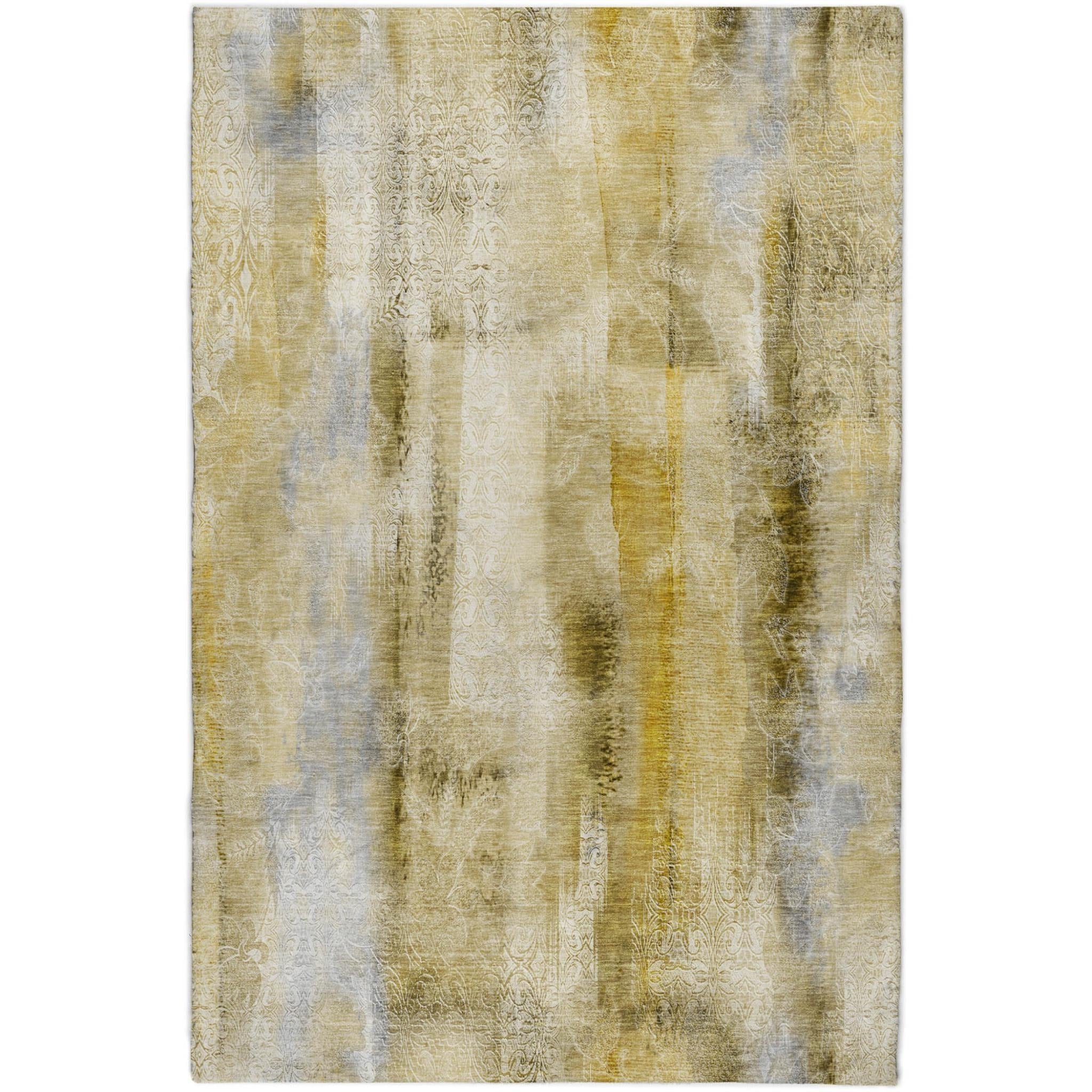 10' X 14' Taupe And Beige Abstract Shag Washable Area Rug With UV Protection - Home & Garden