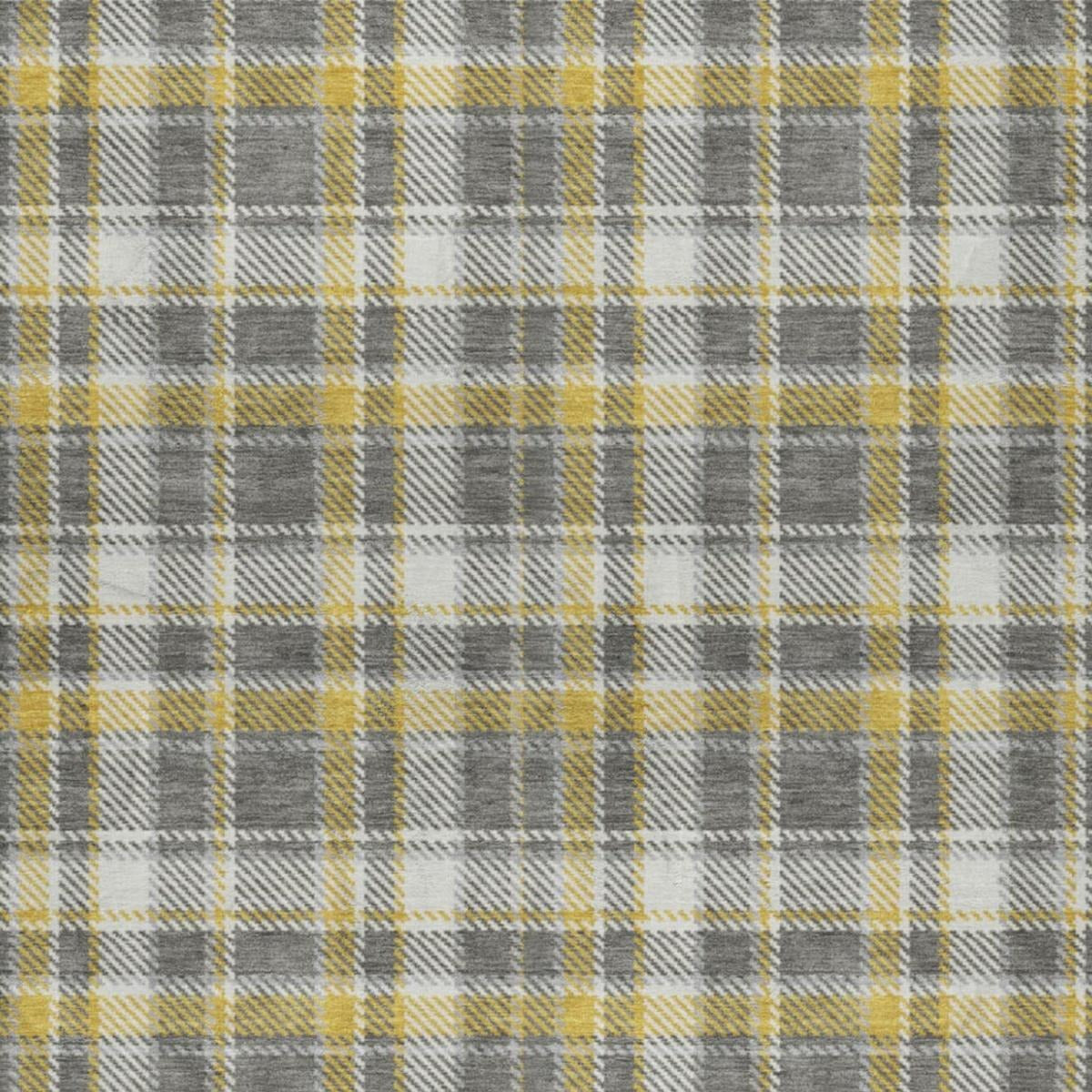 10' X 14' Gray And Ivory Plaid Shag Washable Area Rug With UV Protection - Home & Garden