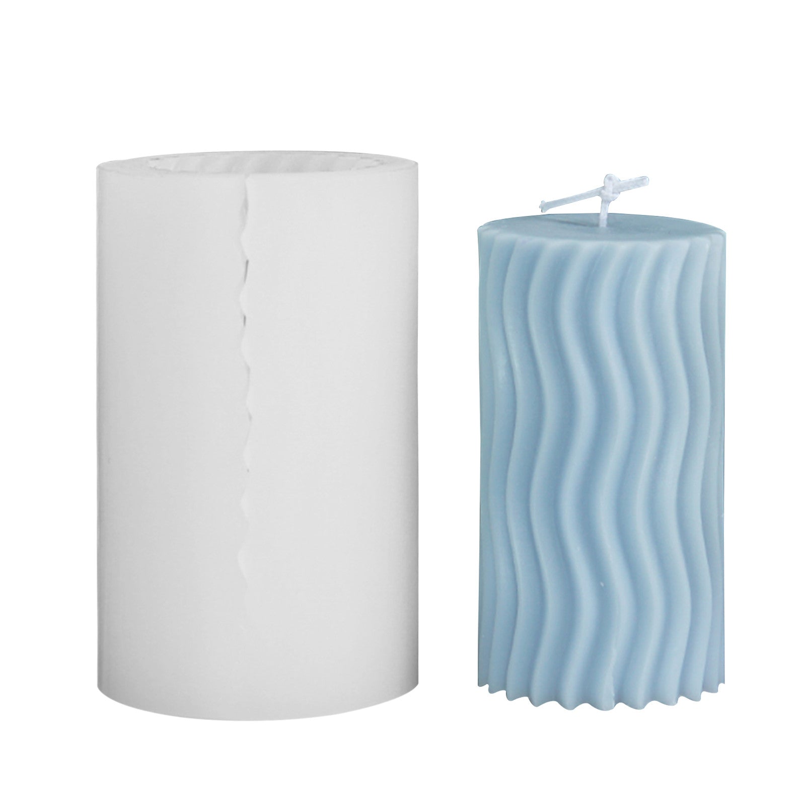 Cylindrical Candle Molds Water Cube Horizontal Fold Vertical Ripple Styles Silicone Mold DIY Aromatherapy Candle Making Mould Vertical Lines