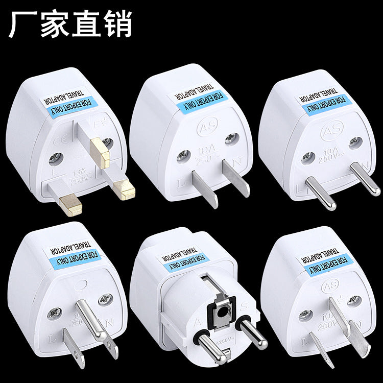 Supply British Standard European Standard Adapter American Standard to Australian Standard to German Standard Conversion Plug European Standard Round Flat Plug