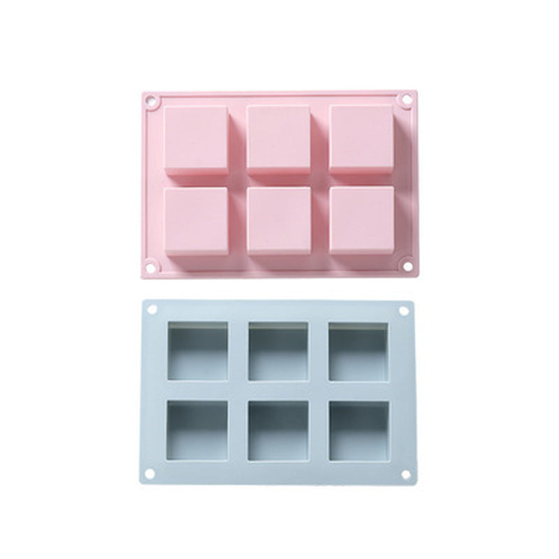 Mould For Handmade Craft Soap Mold Candy Color 6 Cavity Silicone Plain Basic Rectangle Soap Mold Silicone