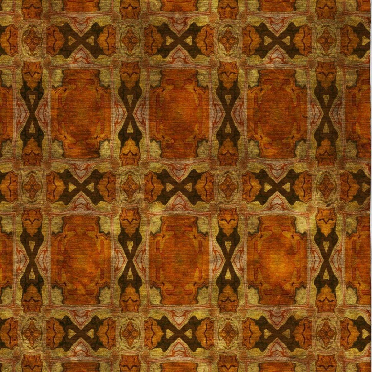 3' X 5' Orange And Terra Cotta Geometric Shag Washable Area Rug With UV Protection - Home & Garden