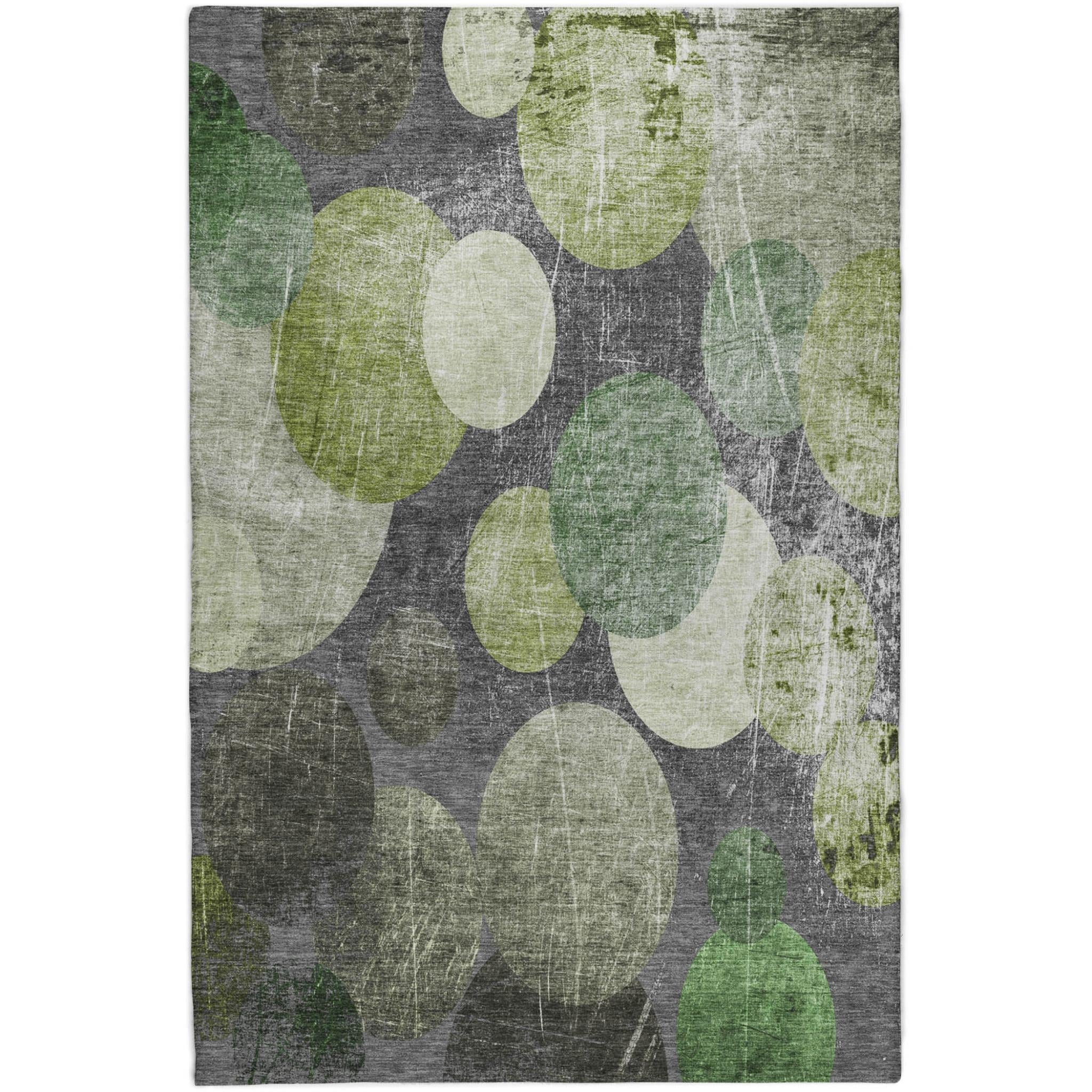 10' X 14' Green And Gray Geometric Shag Washable Area Rug With UV Protection - Home & Garden