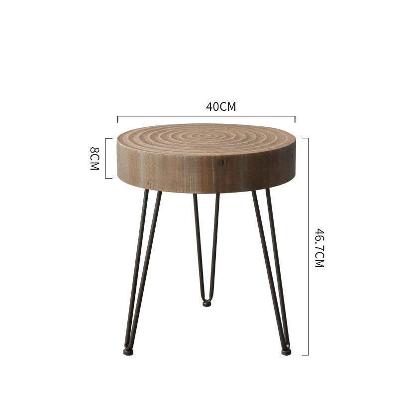 Retro Coffee Table Distressed Round Table Small Apartment Living Room Coffe Table