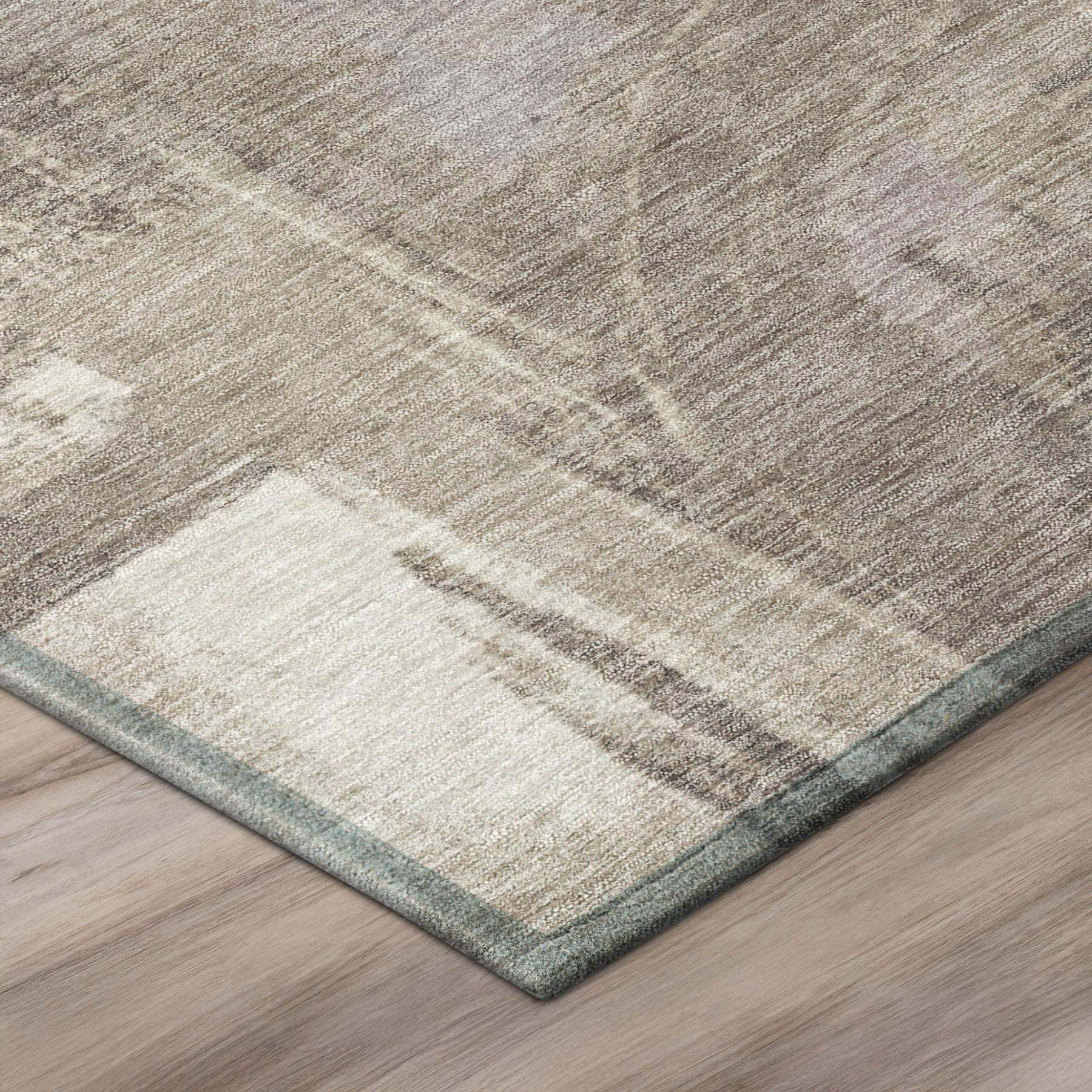 10' X 14' Ivory And Beige Abstract Washable Indoor Outdoor Area Rug - Sports & Outdoor