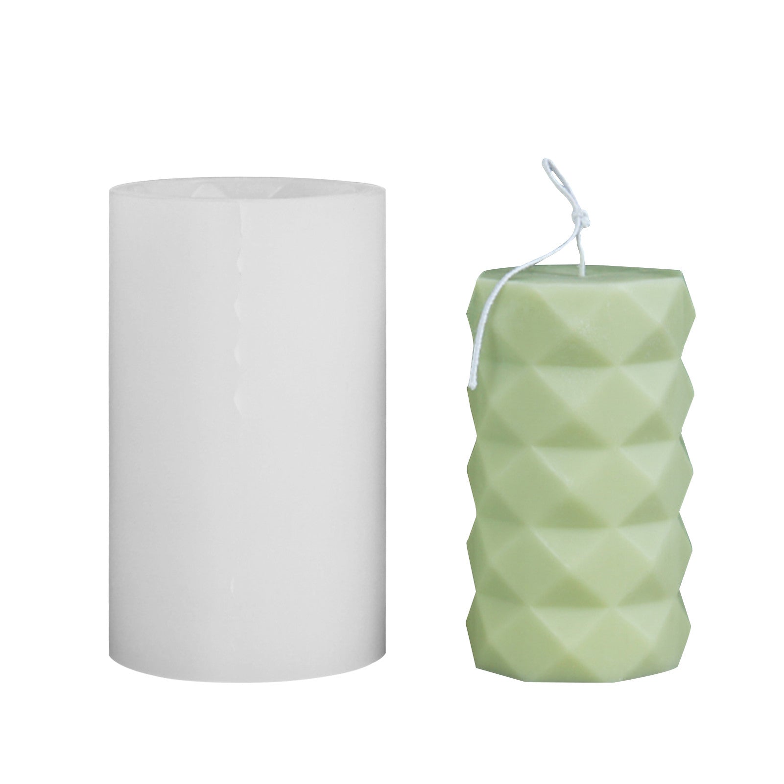 Cylindrical Candle Molds Water Cube Horizontal Fold Vertical Ripple Styles Silicone Mold DIY Aromatherapy Candle Making Mould Diamond