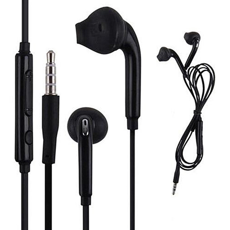 Black Earphones For Samsung Galaxy S6 Wired Earphones Earbuds In-ear Super Bass Headset With Mic Portable Audio
