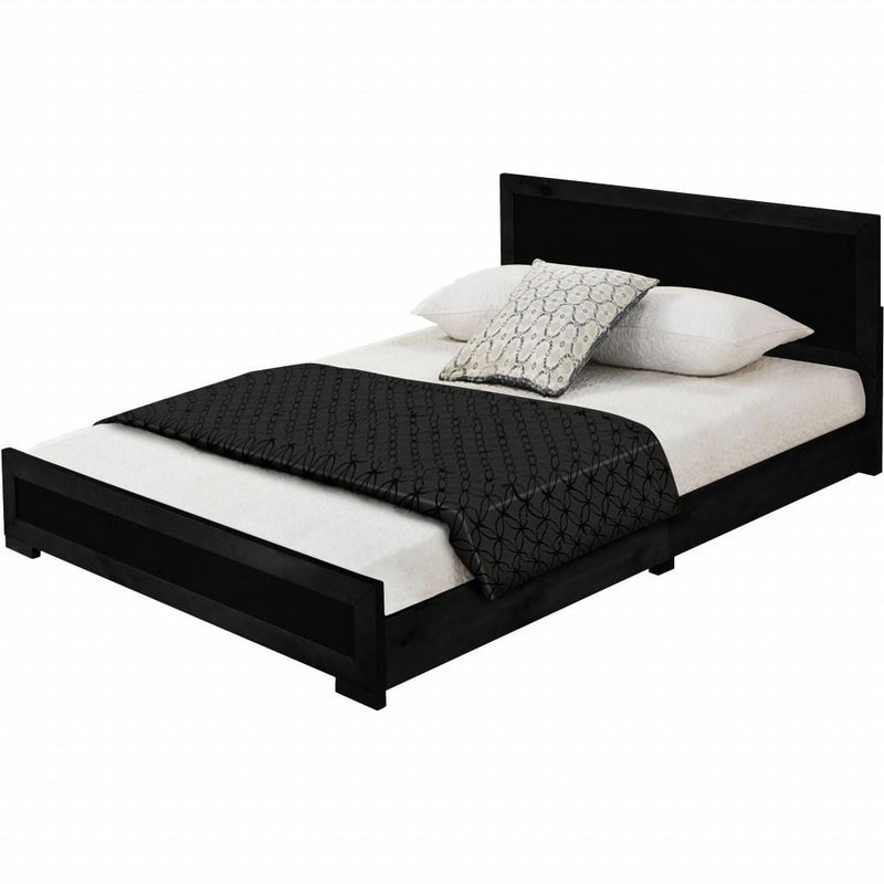 Black Solid and Manufactured Wood King Bed Frame - Bed & Bath