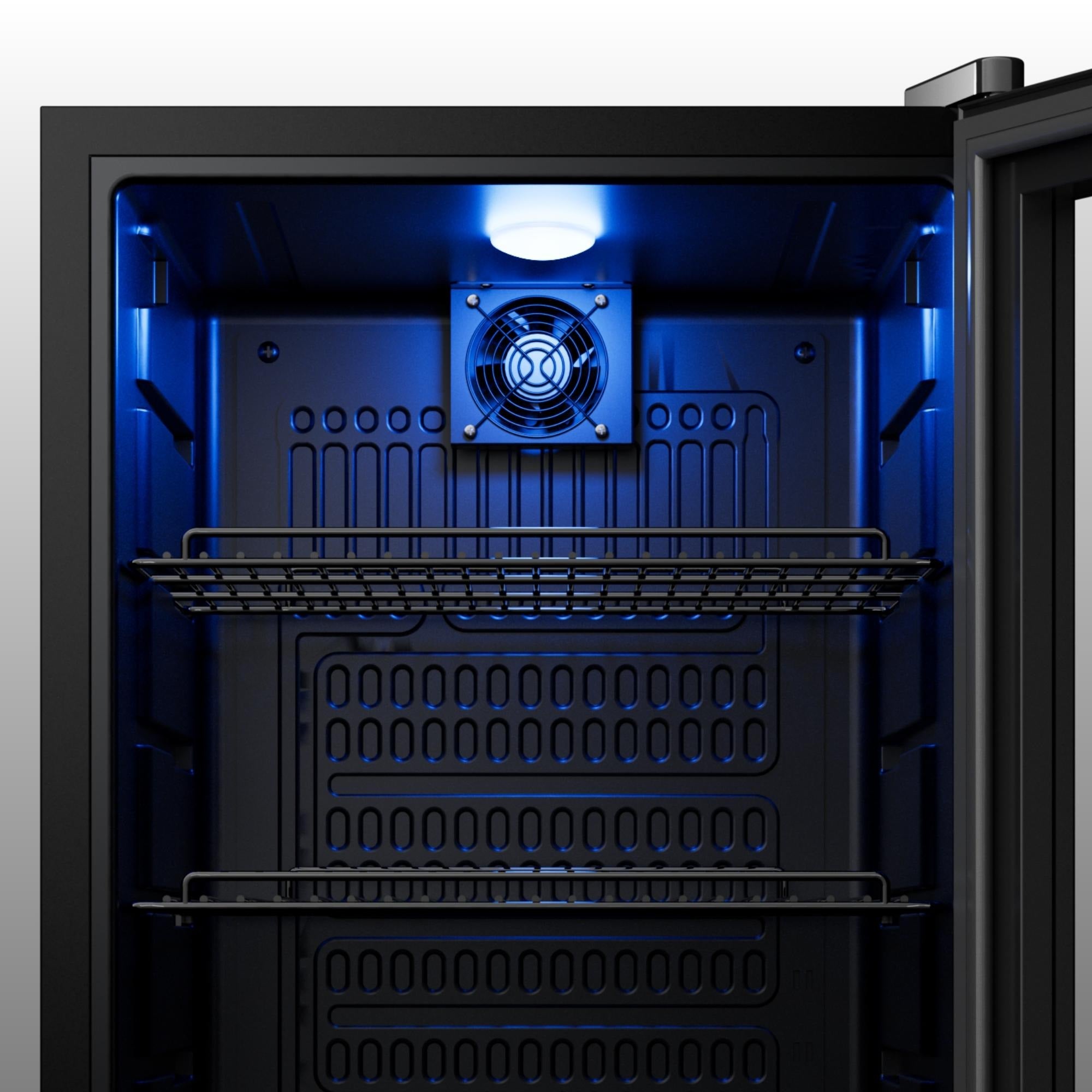 33" X 17" Clear and Black Stainless Steel Single Compartment Can Beverage Refrigerator - Home & Garden