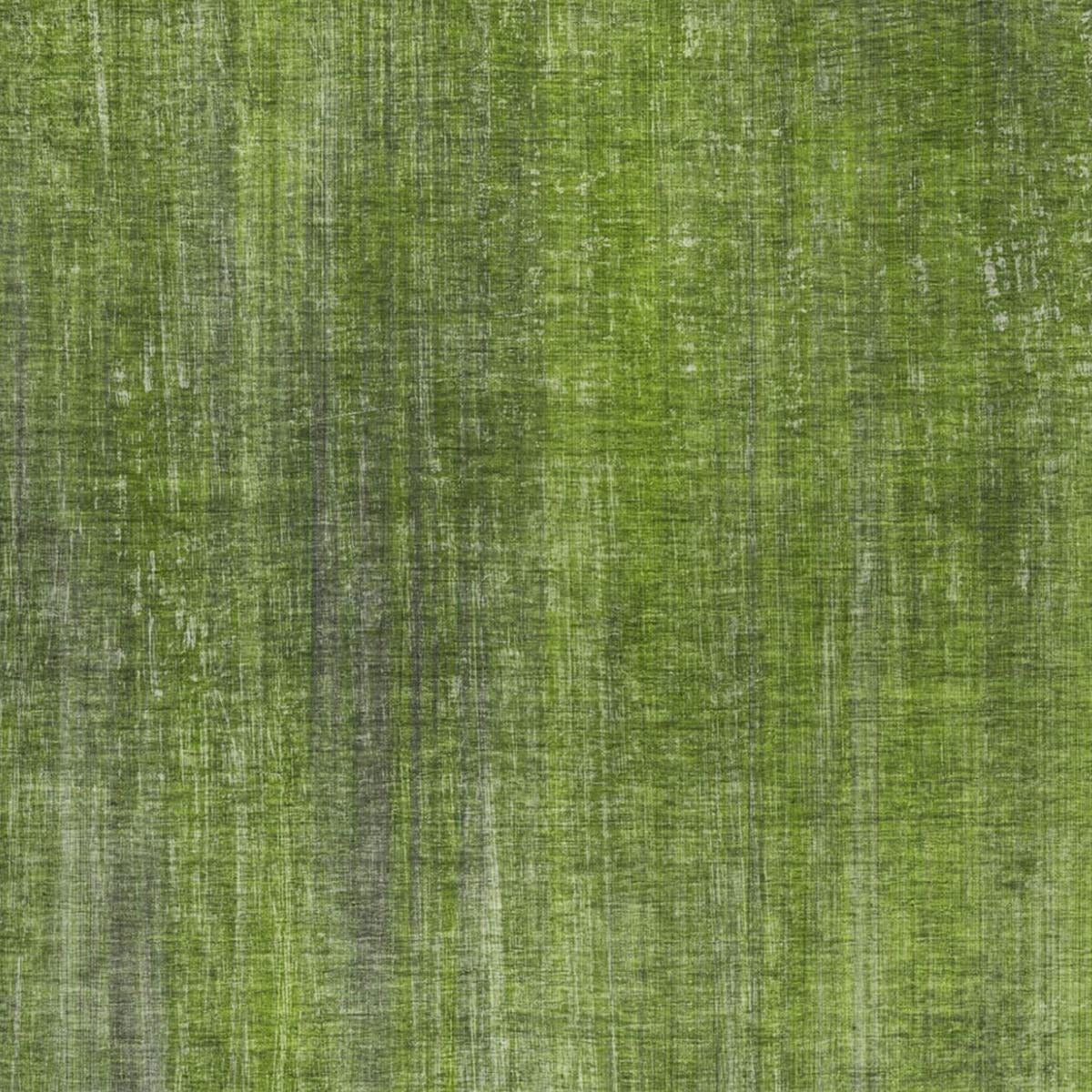 10' X 14' Green And Gray Striped Shag Washable Area Rug With UV Protection - Home & Garden