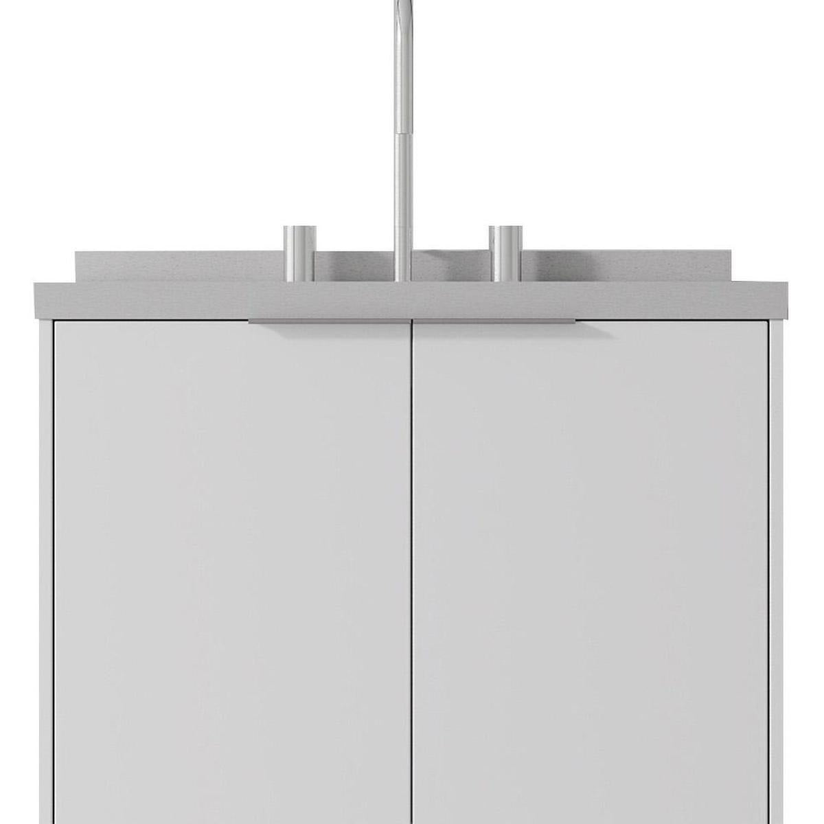 24" White Wood Floating Double Door Bathroom Vanity With Sink - Bed & Bath