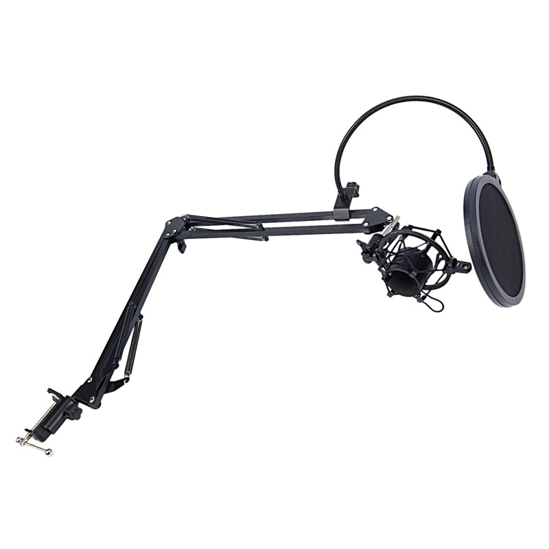 NB-35 Microphone stand Scissor Arm Stand, Pantograph For Mic &Table Mounting Clamp&NW Filter Windscreen Shield & Metal Mount Kit