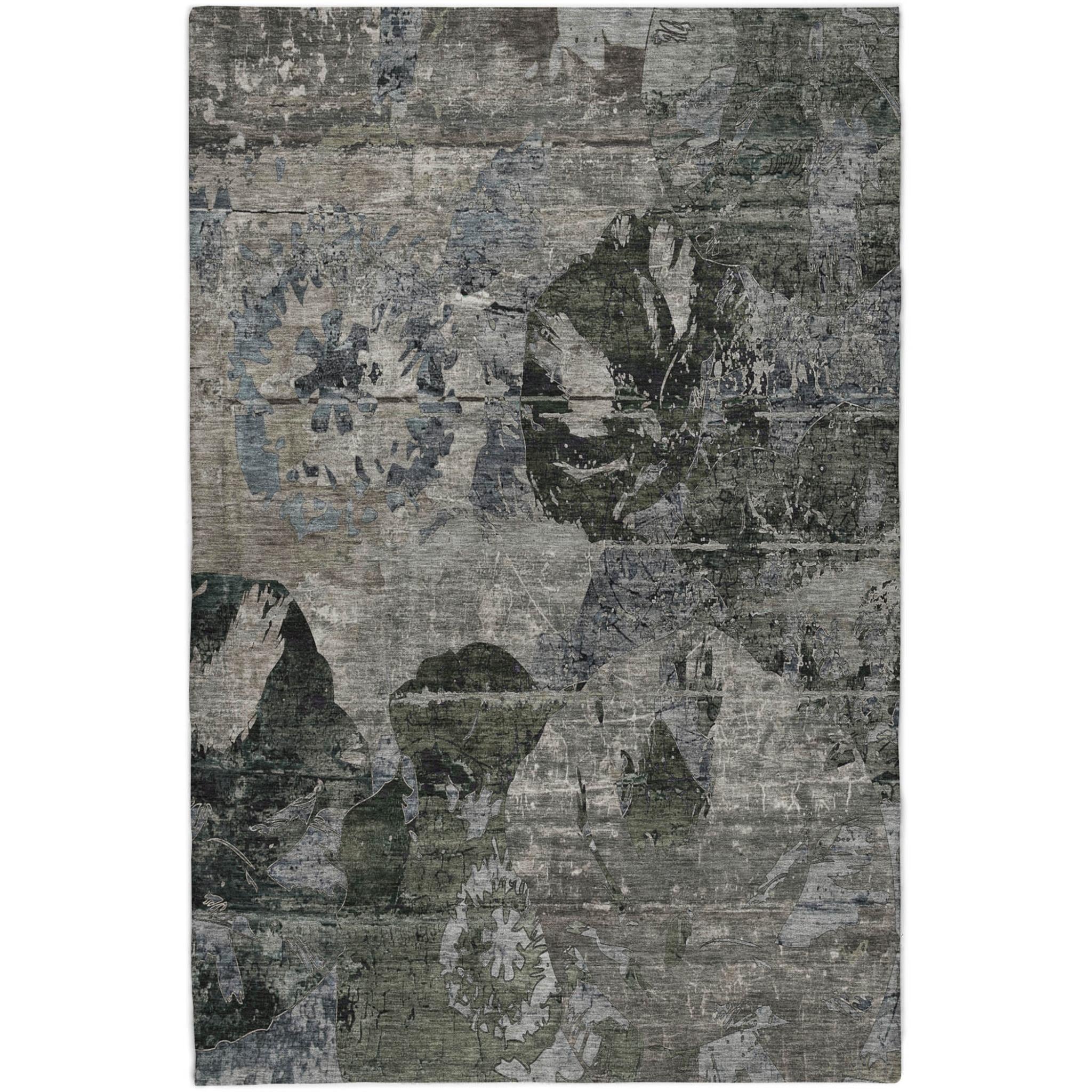 10' X 14' Gray And Taupe Abstract Shag Washable Area Rug With UV Protection - Home & Garden