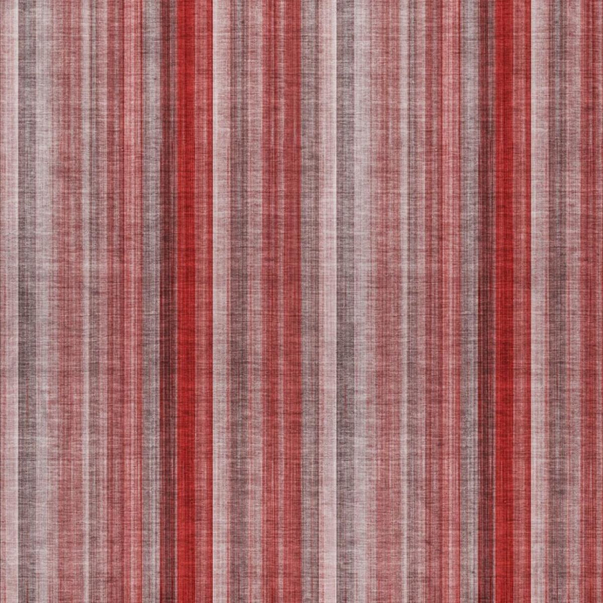 3' X 5' Red And Gray Striped Shag Washable Area Rug With UV Protection - Home & Garden