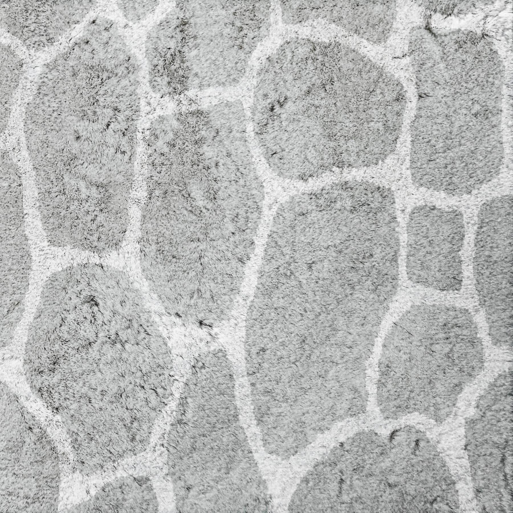 10' X 14' Gray And White Animal Print Shag Washable Area Rug With UV Protection - Home & Garden