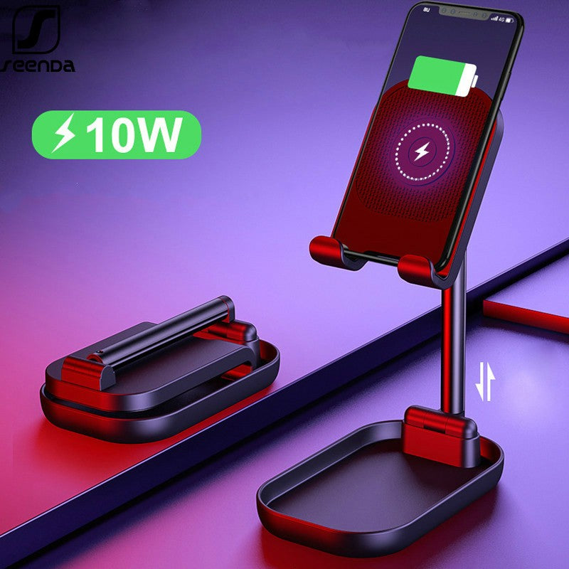 10W Wireless Charger Stand Telescopic Desktop Phone Bracket Qi Wireless Charging Cell Phone Holder for iPhone Samsung