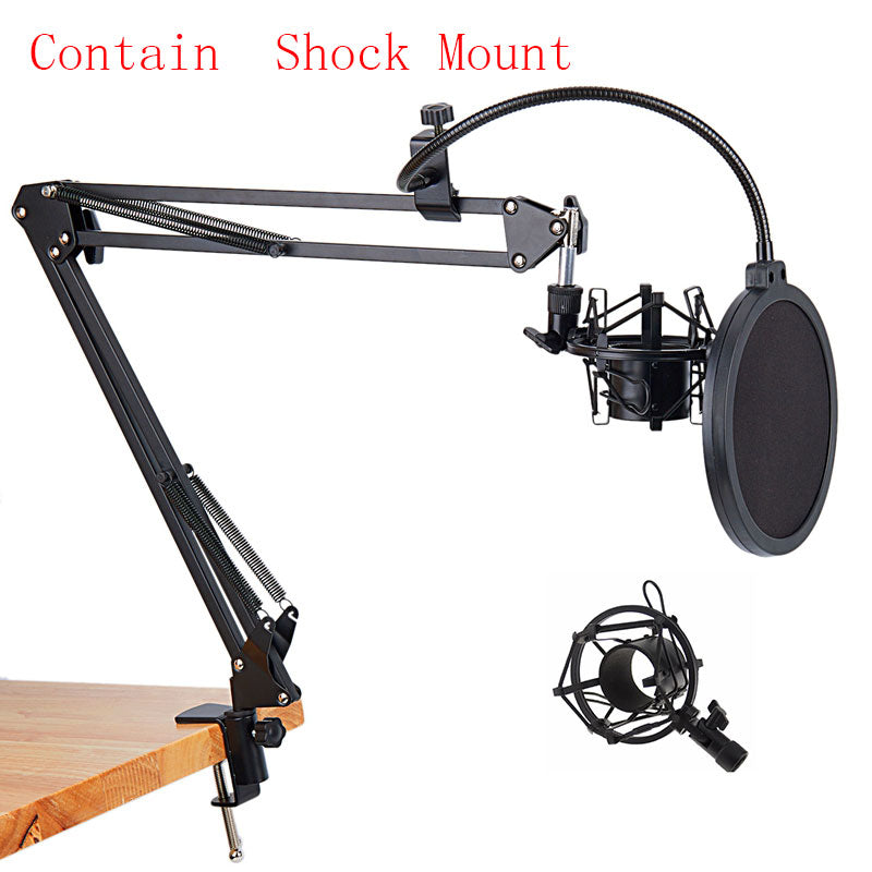 NB-35 Microphone stand Scissor Arm Stand, Pantograph For Mic &Table Mounting Clamp&NW Filter Windscreen Shield & Metal Mount Kit Whith Shock Mount