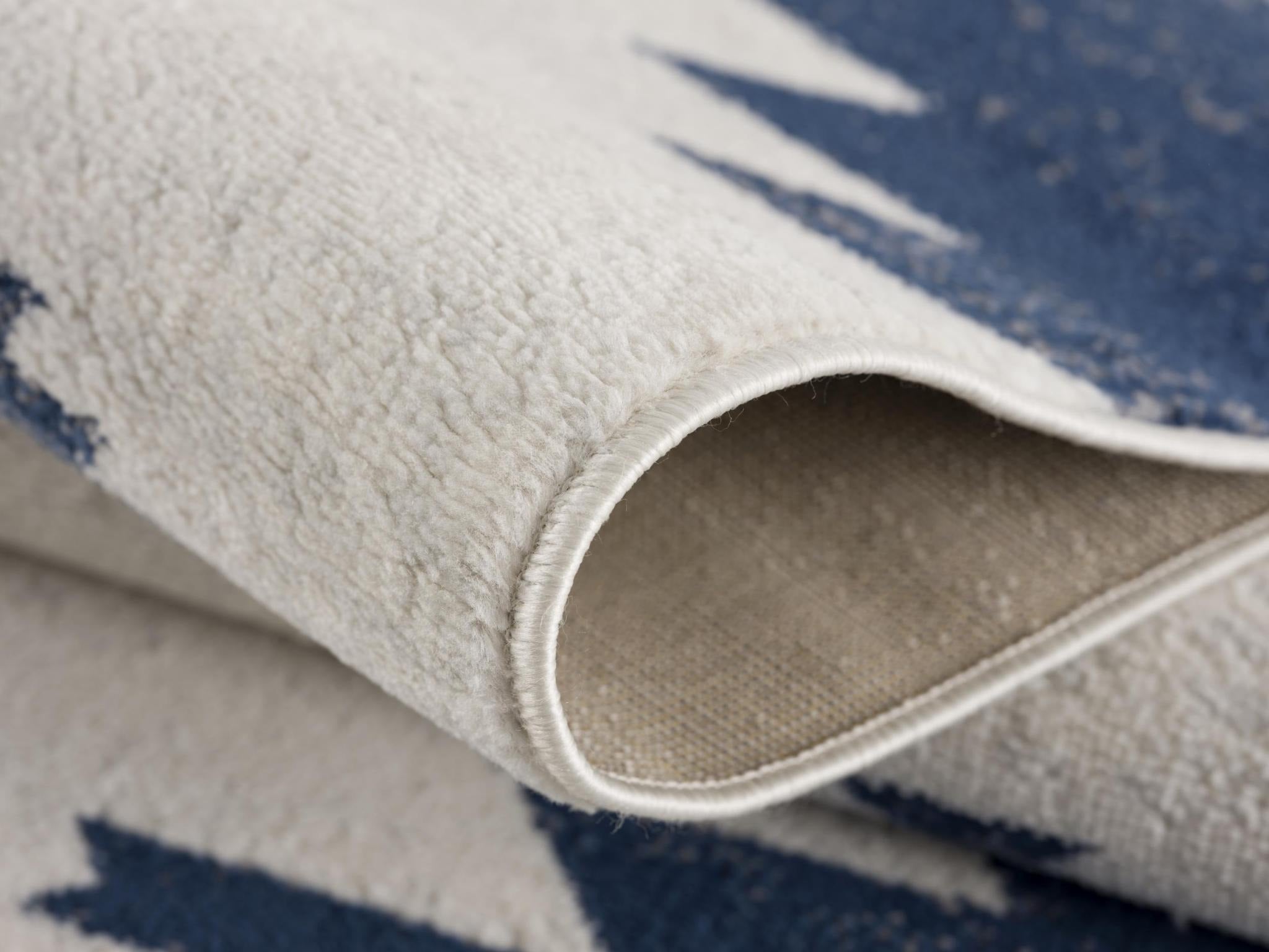 2' X 5' Blue and Ivory Southwestern Area Rug - Home & Garden