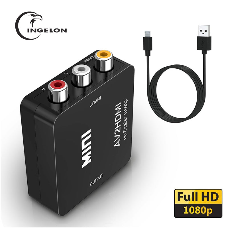 RCA To HDMI-compatible AV To GANA 1080P Mini RCA Composite CVBS AV To Video Audio Converter Adapter Compatible Grey