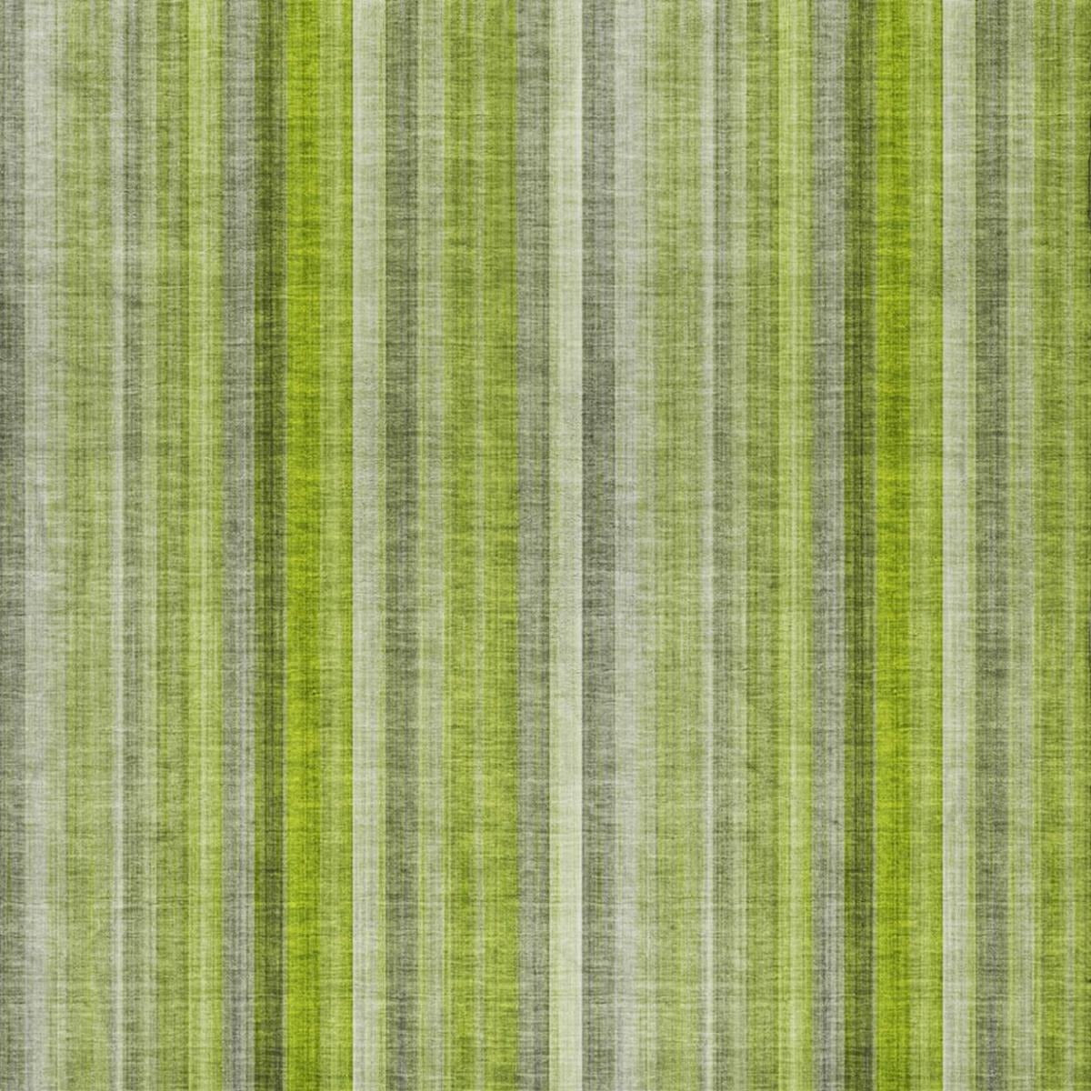 10' X 14' Green And Gray Striped Shag Washable Area Rug With UV Protection - Home & Garden