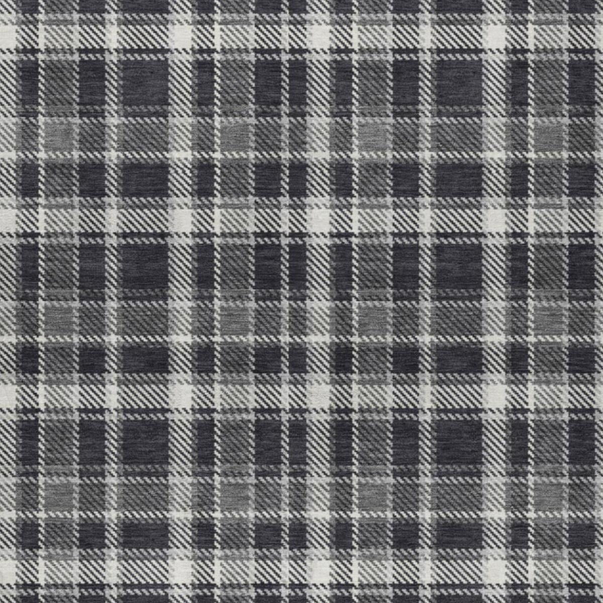 10' X 14' Black And Gray Plaid Shag Washable Area Rug With UV Protection - Home & Garden