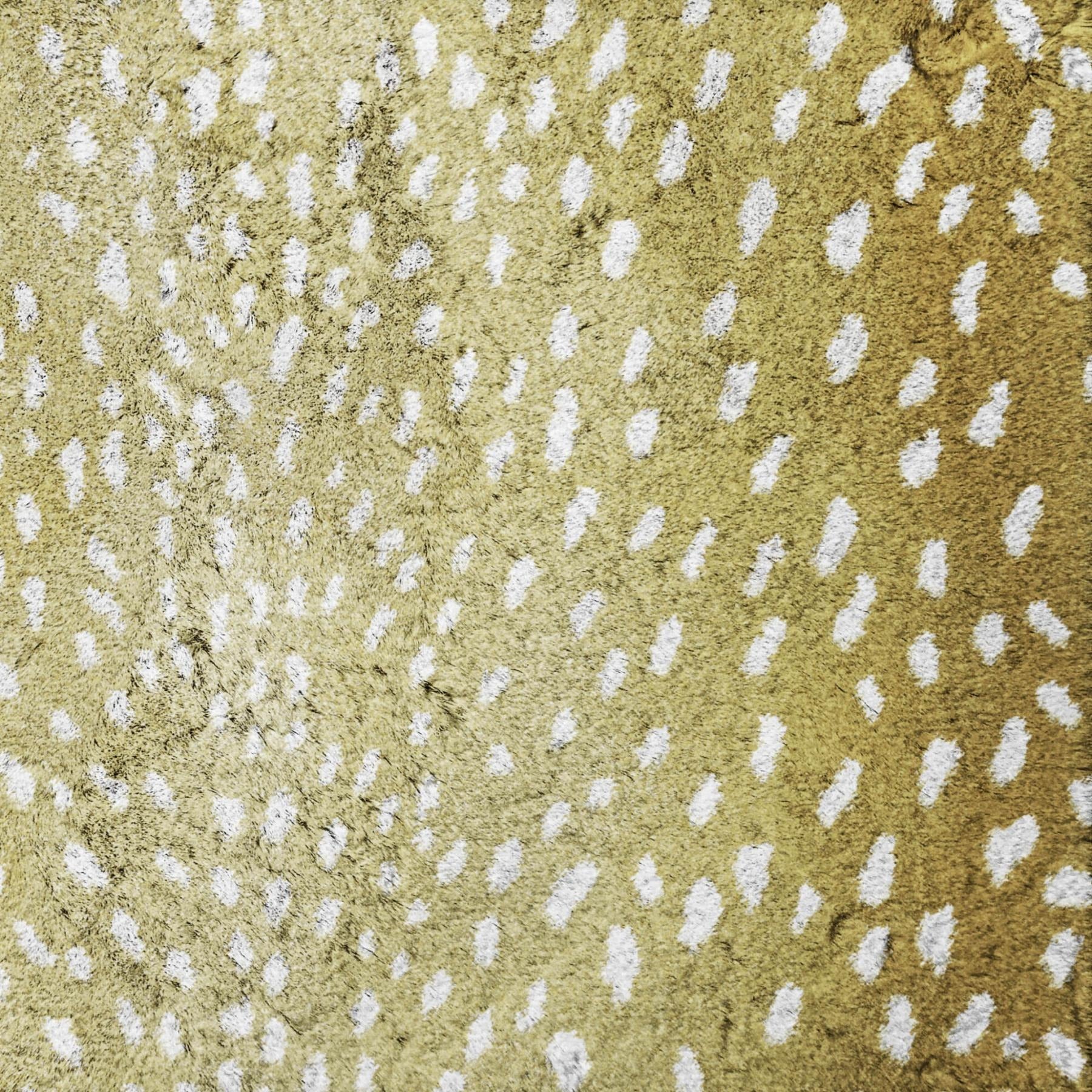 10' X 14' Gold And Silver Animal Print Shag Washable Area Rug With UV Protection - Home & Garden