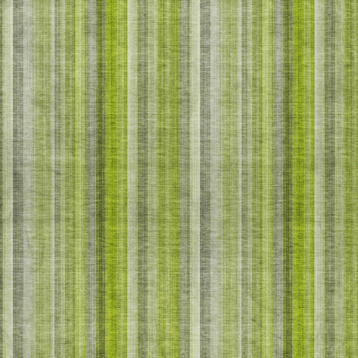 10' X 14' Green And Gray Striped Shag Washable Area Rug With UV Protection - Home & Garden