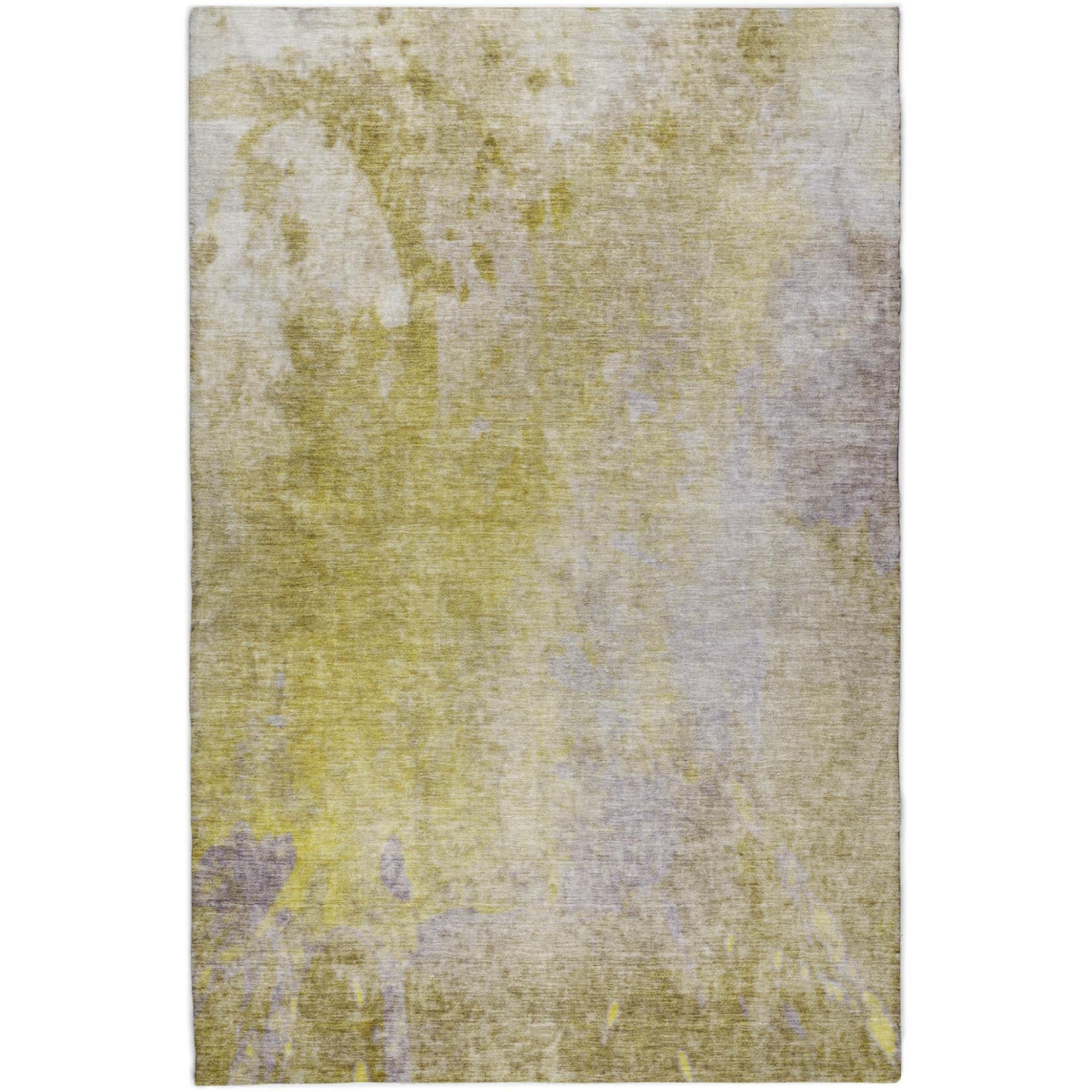 10' X 14' Gold And Beige Abstract Shag Washable Area Rug With UV Protection - Home & Garden