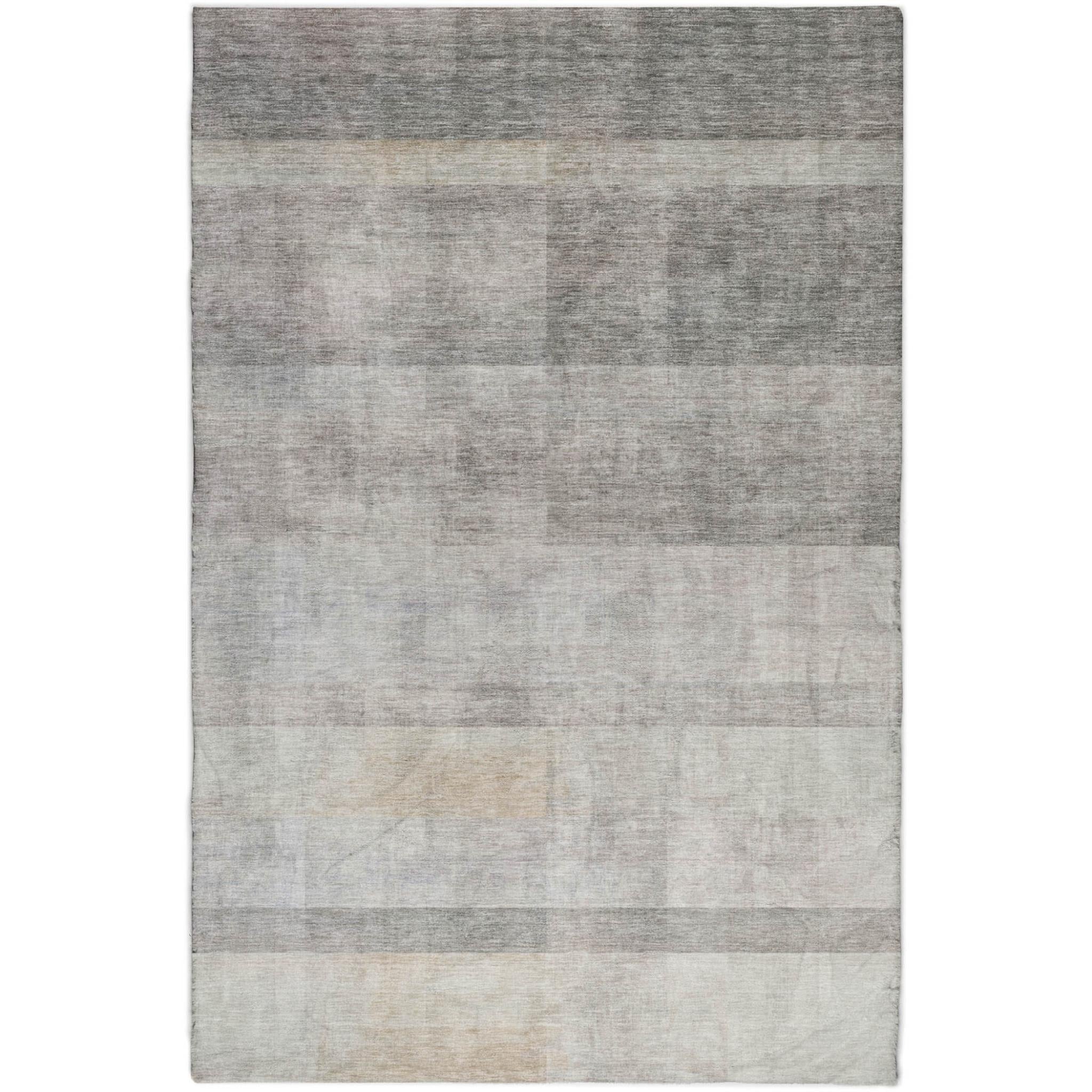 3' X 5' Taupe And Gray Geometric Shag Washable Area Rug With UV Protection - Home & Garden