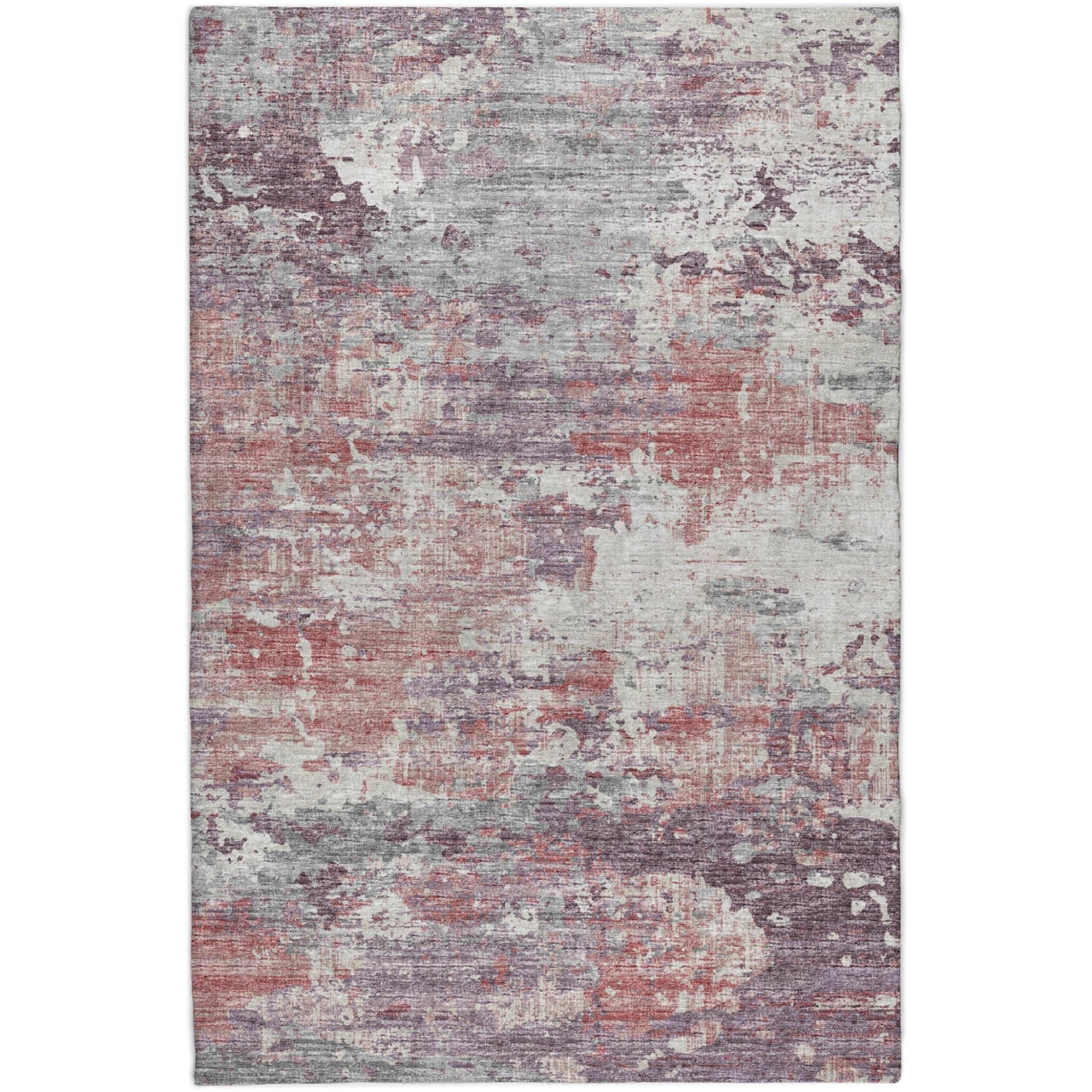 10' X 14' Pink And Purple Abstract Shag Washable Area Rug With UV Protection - Home & Garden