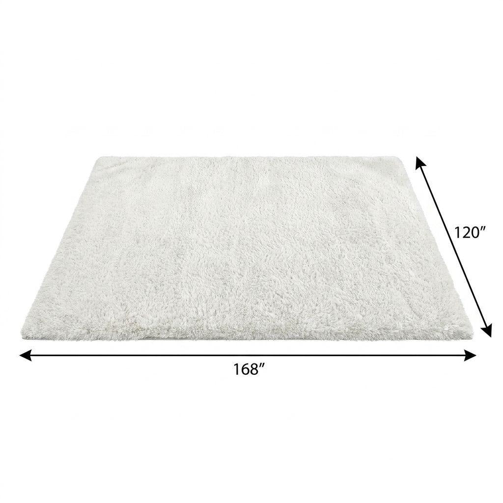 10' X 14' Ivory And Gray Geometric Shag Washable Area Rug With UV Protection - Home & Garden