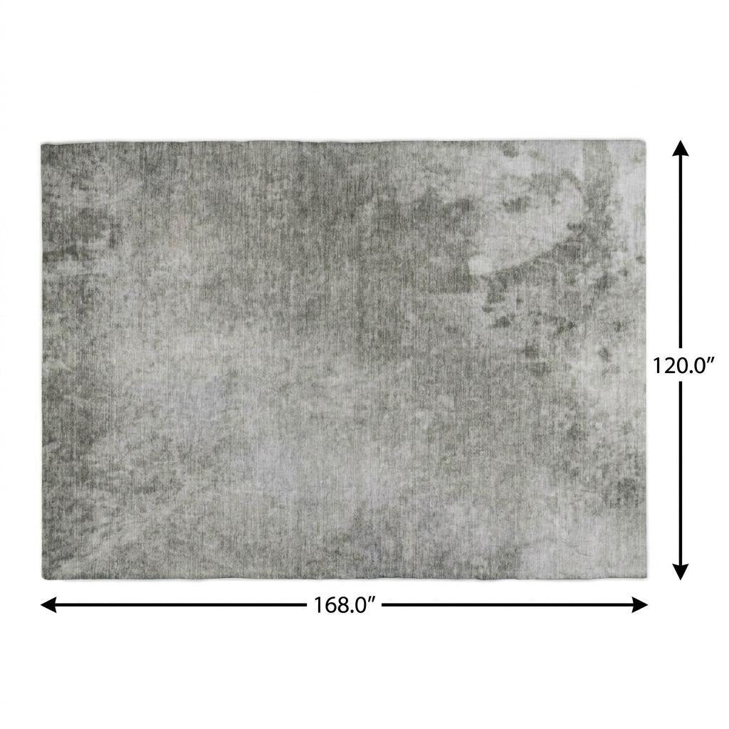 10' X 14' Gray And Silver Abstract Shag Washable Area Rug With UV Protection - Home & Garden