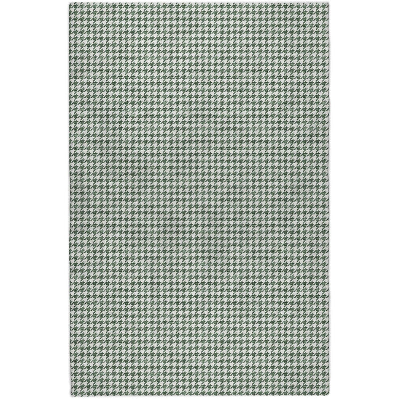 8' X 10' Green And White Houndstooth Shag Washable Area Rug With UV Protection - Home & Garden