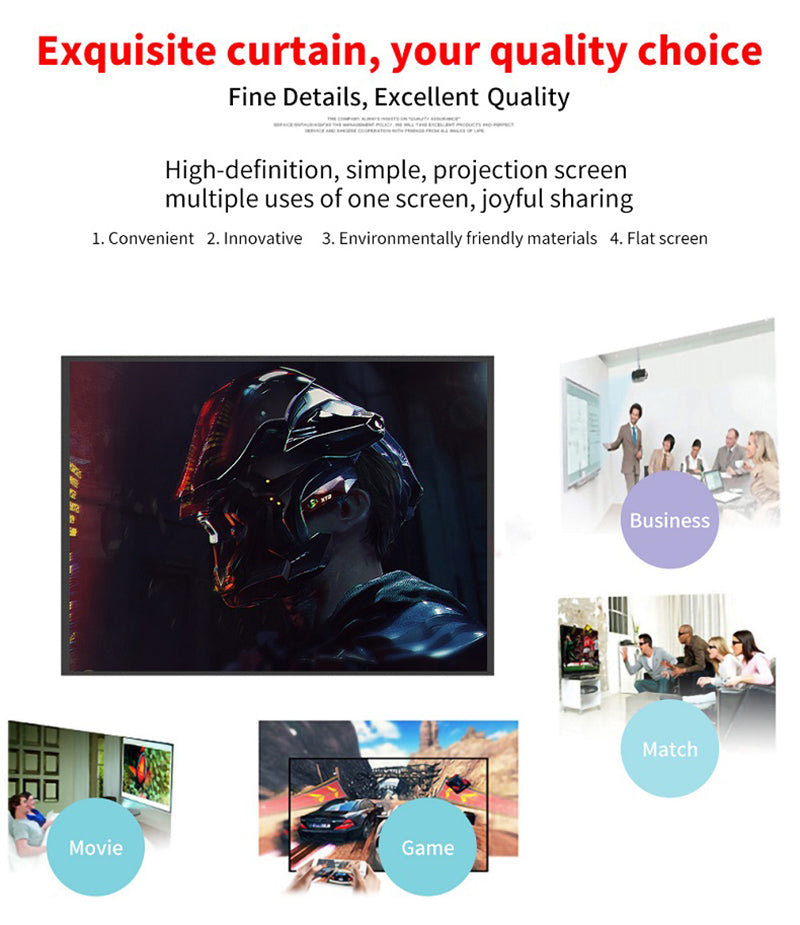 16:9 Projector Screen Fabric 100 120 Inch Screen Projection Portable Reflective Cloth For Xgimi H3 H2 YG400 For Beamer