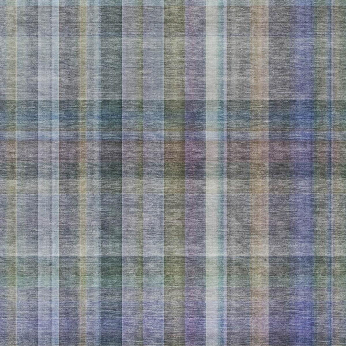 10' X 14' Green And Blue Plaid Shag Washable Area Rug With UV Protection - Home & Garden