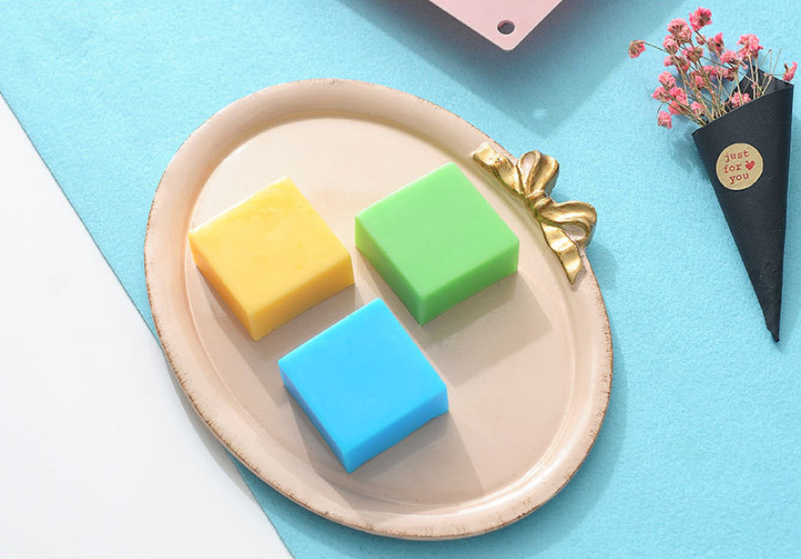 Mould For Handmade Craft Soap Mold Candy Color 6 Cavity Silicone Plain Basic Rectangle Soap Mold Silicone
