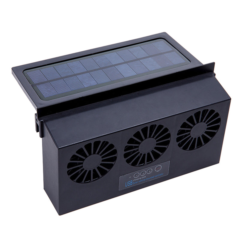 Solar USB Dual Charging Vehicle Cooling Tool Car Exhaust Fan Vehicle Air Circulation Smoke Exhaust Fan Car Ventilation Fan