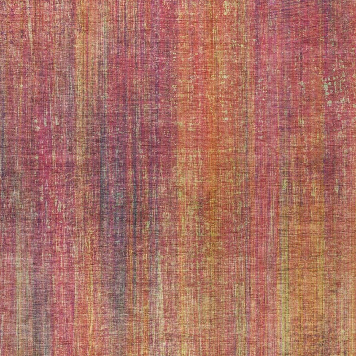 3' X 5' Red And Gold Striped Shag Washable Area Rug With UV Protection - Home & Garden