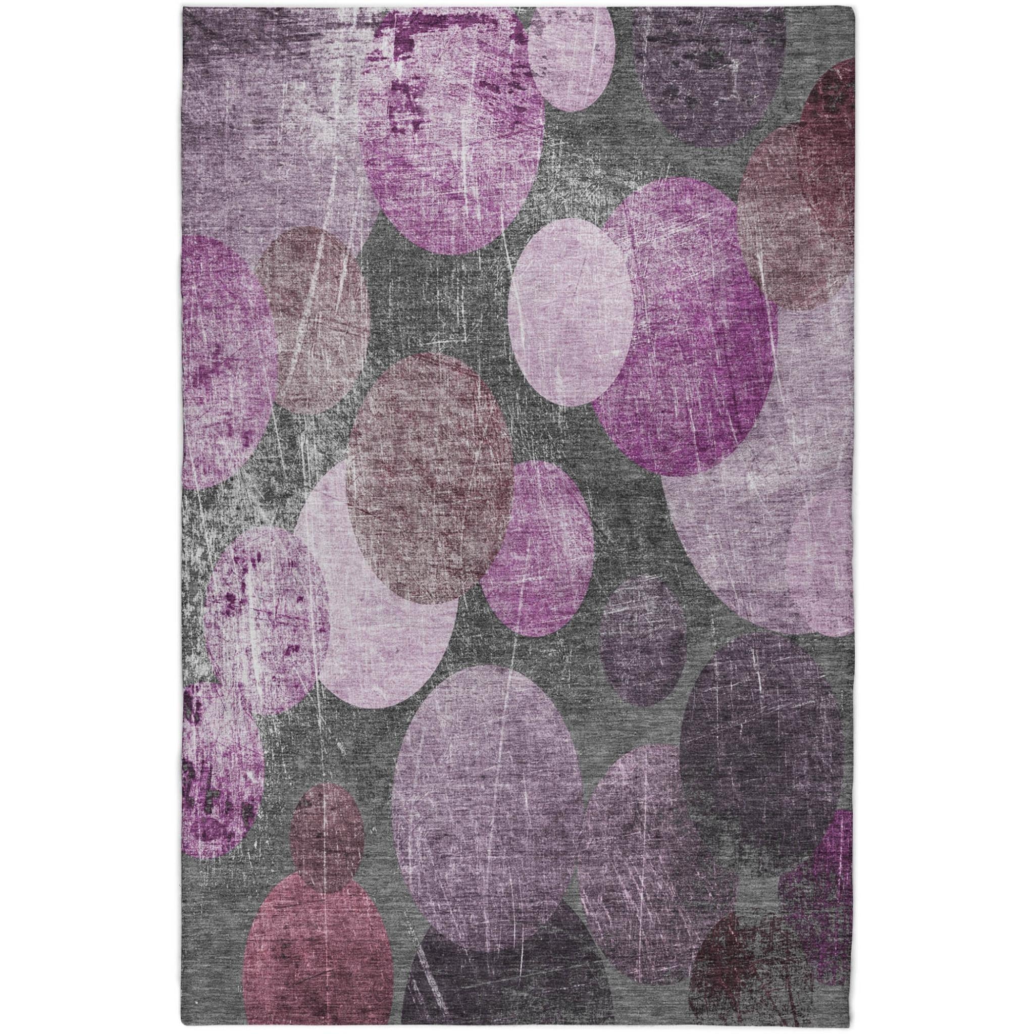 10' X 14' Red And Purple Geometric Shag Washable Area Rug With UV Protection - Home & Garden