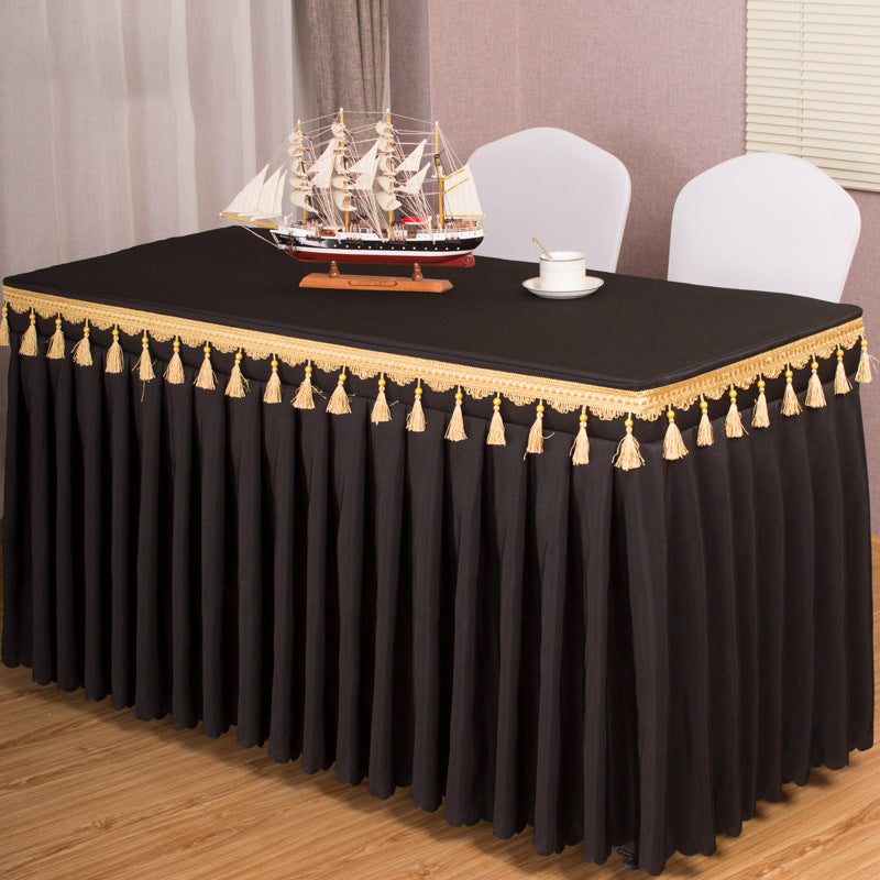 Home Hotel Tablecloth Dinning Table Set Decorating Wedding Decor Table Cloth White Coffee Table for Living Room Table Cover Black