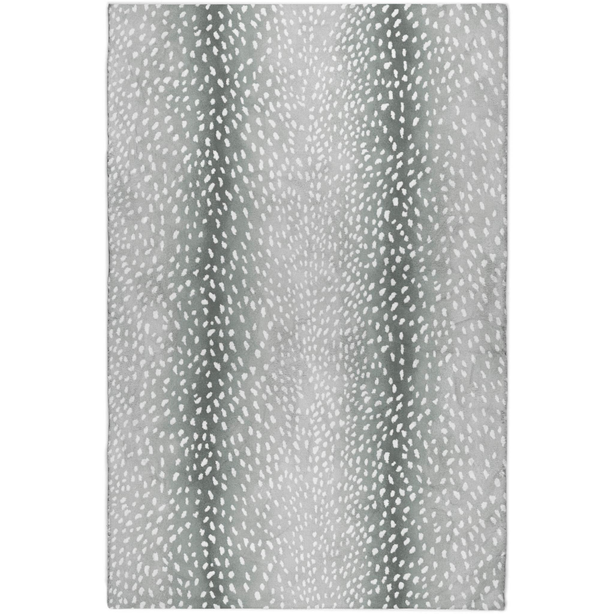10' X 14' Gray And Silver Animal Print Shag Washable Area Rug With UV Protection - Home & Garden