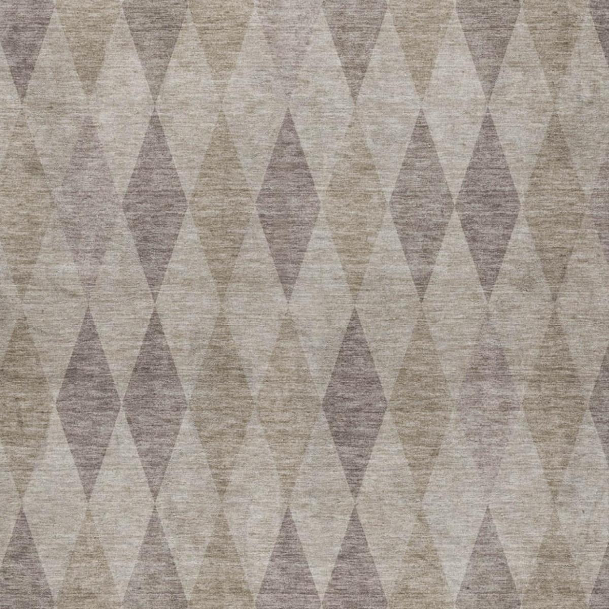 5' X 8' Beige And Gray Geometric Shag Washable Area Rug With UV Protection - Home & Garden