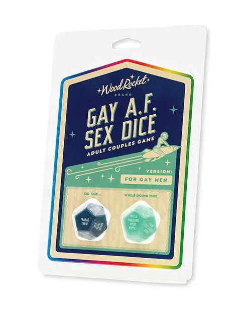 'wood Rocket Gay Af Gay Men Couples Sex Dice Game - Blue - GreatEagleInc