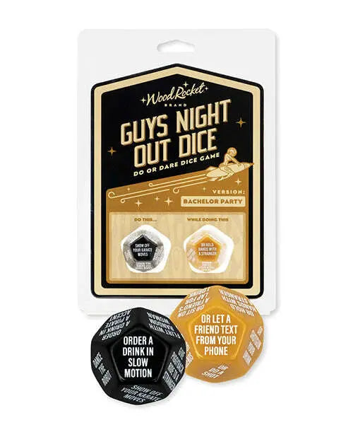 'wood Rocket Guys Night Out Do Or Dare Dice Game - Black - GreatEagleInc
