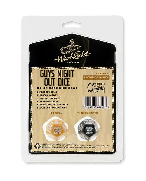 'wood Rocket Guys Night Out Do Or Dare Dice Game - Black - GreatEagleInc