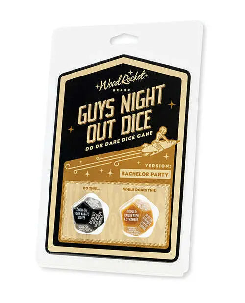 'wood Rocket Guys Night Out Do Or Dare Dice Game - Black - GreatEagleInc