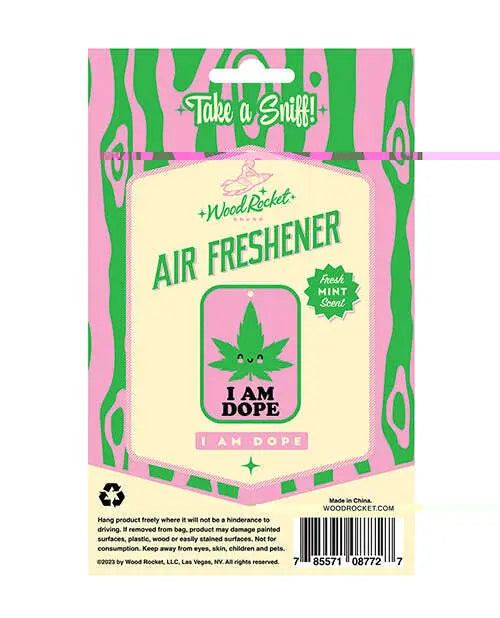 'wood Rocket I Am Dope Air Freshener - Mint - GreatEagleInc