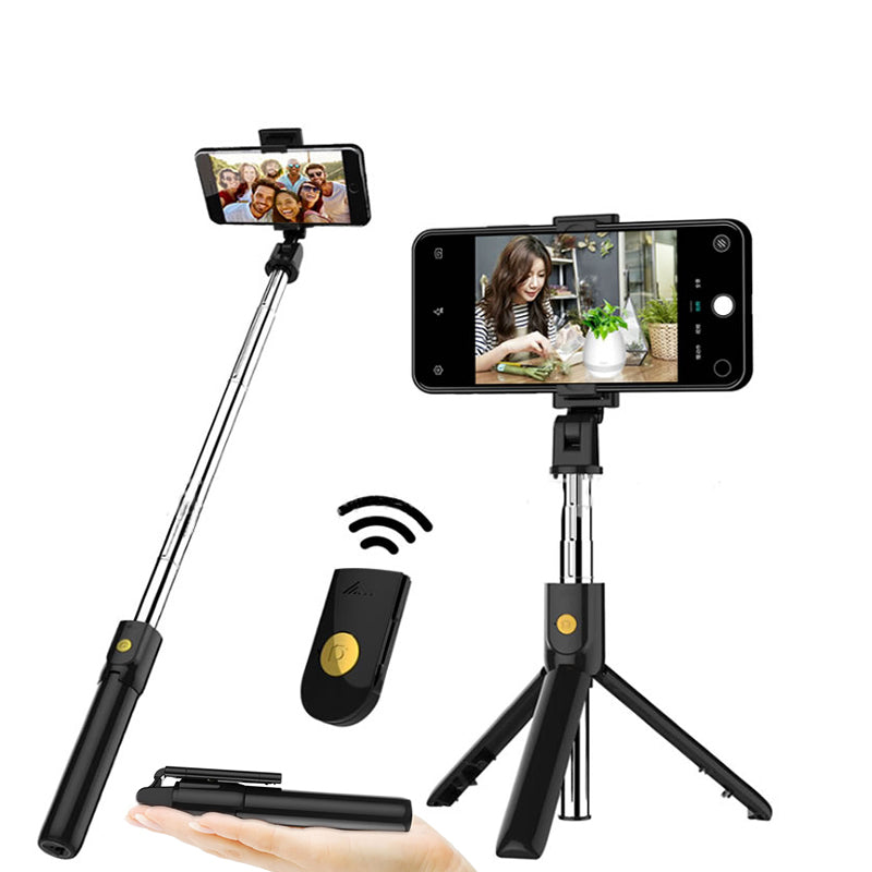 Bluetooth Selfie Stick 3 in 1 Selfie Stick Ausziehbares Stativ mit Bluetooth-Fernbedienung Telefonhalter Für Smartphone